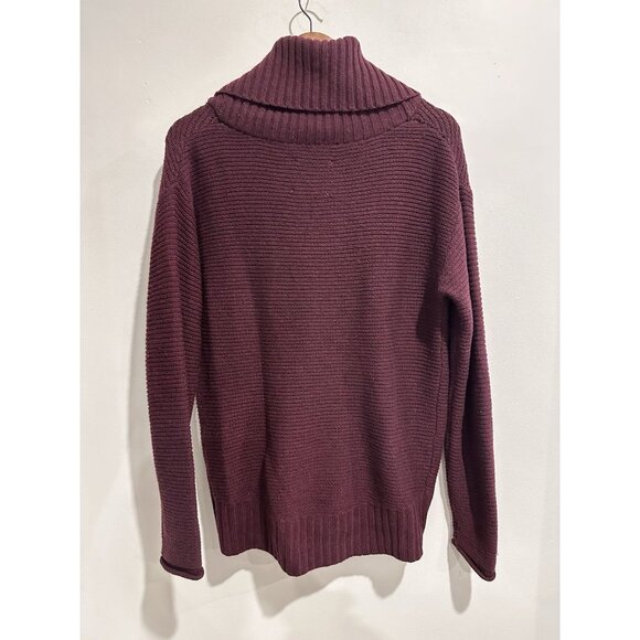 TNA Vintage Telluride Burgundy 100% Wool Zip Up Sweater Size Small - Picture 2 of 4